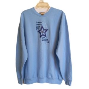 MC Sportswear X Large blue Grandma sweatshirt with star embellishment